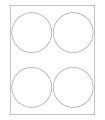 4" Gloss Laser Round Labels - White Gloss Paper with Permanent Adhesive