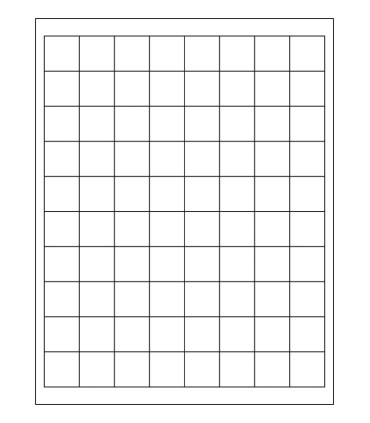 1" x 1" Xtra permanent label template