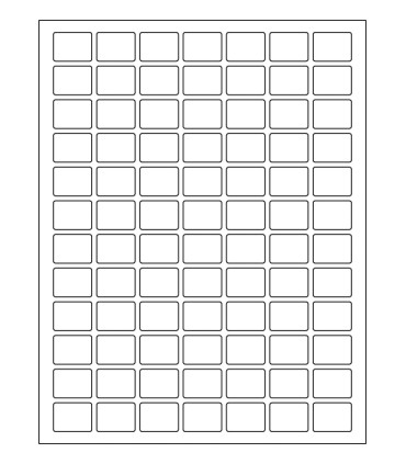 1" x .75" Xtra permanent label template
