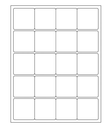 2" x 2" Xtra permanent label template