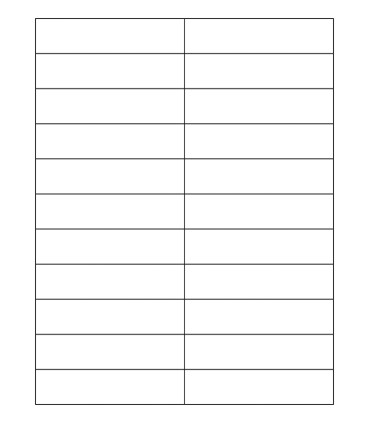 4.25" x 1" Waterproof laser label template