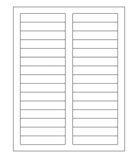 3.4375 x 0.67" Waterproof laser label template