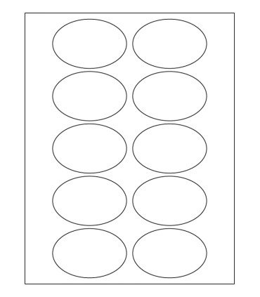 3" x 2" Waterproof laser label template