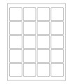 1.875" x 1.875" Removable  Labels - White Uncoated Matte Paper with Removable Adhesive