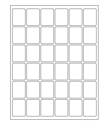 1.25" x 1.625 Standard paper label template
