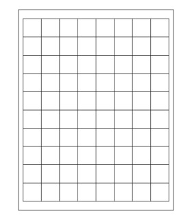 1" x 1" Standard paper label template