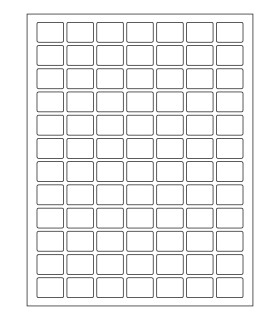 1" x .75" Standard paper label template