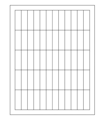 0.625" x 2" Standard paper label template