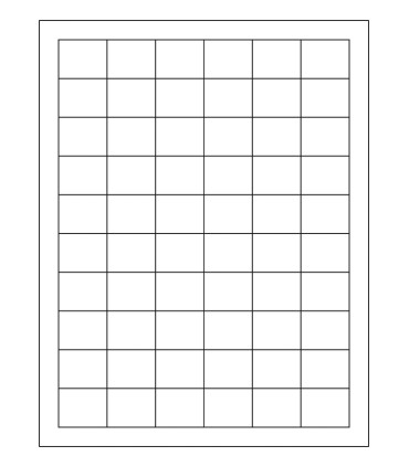 1.25" x 1" Standard paper label template