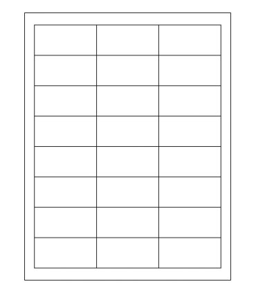 2.5625" x 1.25" Laser semigloss label template