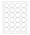 1.625" Gloss Laser Round Labels - White Gloss Paper with Permanent Adhesive