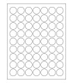 1" Waterproof Round Labels - White Matte Polyester with Permanent Adhesive