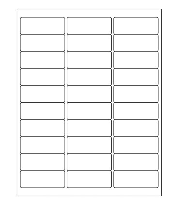 2.625" x 1" Removable label template