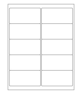 4" x 2" Removable label template