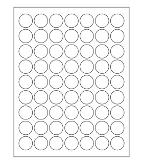 1" Standard paper label template