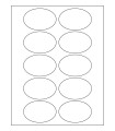 3" x 2" Gloss Inkjet Oval Labels - White Gloss Paper with Permanent Adhesive