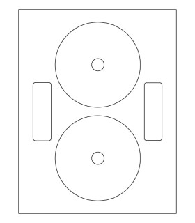 4.625" with 17 mm hole Inkjet gloss label template