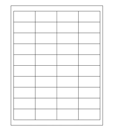 2" x 1" Latex label template