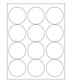 2.5" Removable Round Labels - White Uncoated Matte Paper with Removable Adhesive