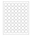 1" Removable Round Labels - White Uncoated Matte Paper with Removable Adhesive