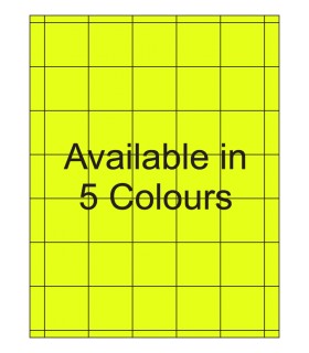 1.5" x 1.5" Fluorescent label template. Available in 5 colours.
