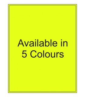 8.25" x 10.75" Fluorescent label template. Available in 5 colours.