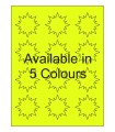 2.25" x 2.25" Fluorescent Starburst Labels - Neon Bright Matte Paper with Permanent Adhesive, Available in 5 Colours