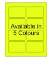3.375" x 2.125" Fluorescent  Labels - Neon Bright Matte Paper with Permanent Adhesive, Available in 5 Colours