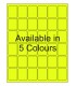1.25" x 1.625 Fluorescent label template. Available in 5 colours.