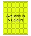 1.25" x 1.625" Fluorescent  Labels - Neon Bright Matte Paper with Permanent Adhesive, Available in 5 Colours
