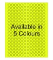 0.5" Fluorescent Round Labels - Neon Bright Matte Paper with Permanent Adhesive, Available in 5 Colours