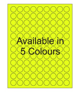 0.75" Fluorescent label template. Available in 5 colours.