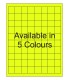 1" x 1" Fluorescent label template. Available in 5 colours.
