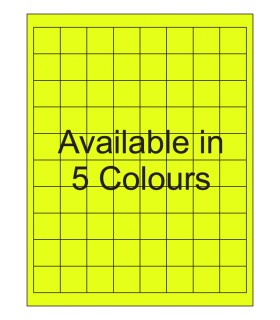 1" x 1" Fluorescent label template. Available in 5 colours.