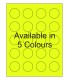 1.5" Fluorescent label template. Available in 5 colours.