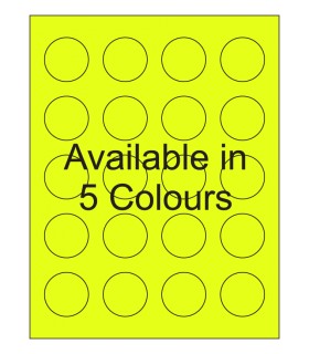 1.5" Fluorescent label template. Available in 5 colours.