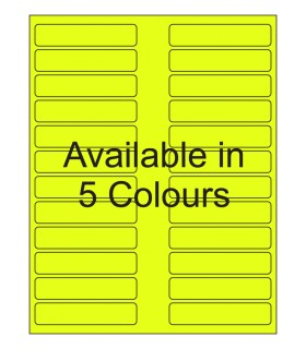 3.5" x 0.75" Fluorescent label template. Available in 5 colours.