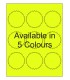 2.625" x 2.625" Fluorescent label template. Available in 5 colours.