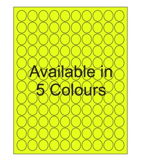 0.71" x 0.82" Fluorescent label template. Available in 5 colours.