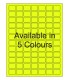 1" x .75" Fluorescent label template. Available in 5 colours.