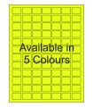 1" x .75" Fluorescent  Labels - Neon Bright Matte Paper with Permanent Adhesive, Available in 5 Colours