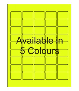 1.4375" x 1" Fluorescent label template. Available in 5 colours.