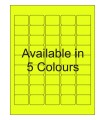 1.4375" x 1" Fluorescent  Labels - Neon Bright Matte Paper with Permanent Adhesive, Available in 5 Colours