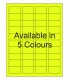 1.75" x 1" Fluorescent label template. Available in 5 colours.
