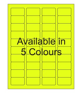1.75" x 1" Fluorescent label template. Available in 5 colours.