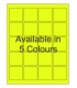 1.875" x 1.875" Fluorescent label template. Available in 5 colours.