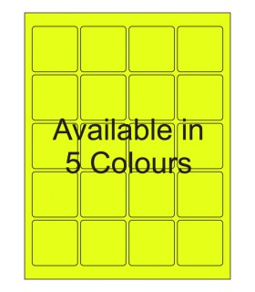 1.875" x 1.875" Fluorescent label template. Available in 5 colours.
