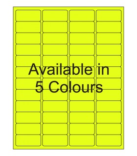 1.9375 x 0.875 Fluorescent label template. Available in 5 colours.
