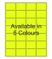 2" x 1.5" Fluorescent  Labels - Neon Bright Matte Paper with Permanent Adhesive, Available in 5 Colours