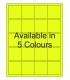 2" x 2" Fluorescent label template. Available in 5 colours.